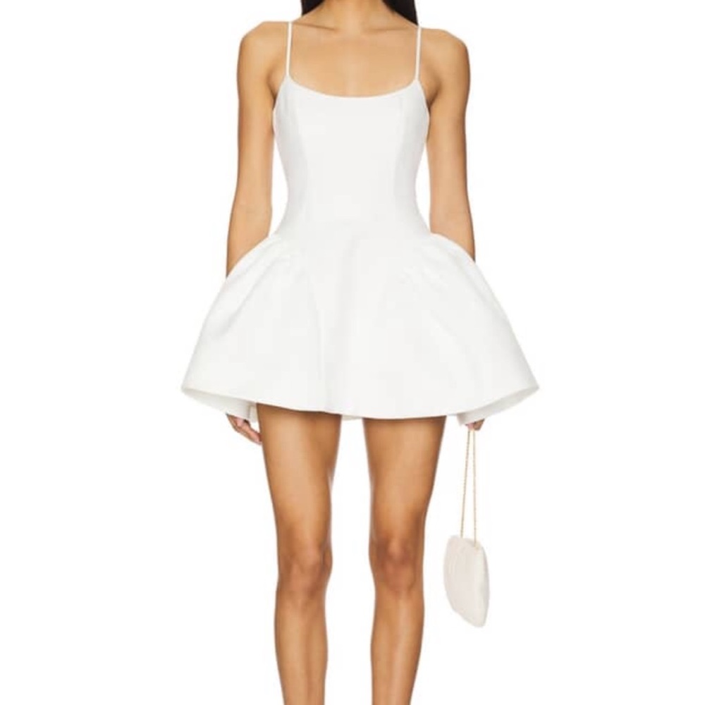 White mini dress, bride, bridal, engagement